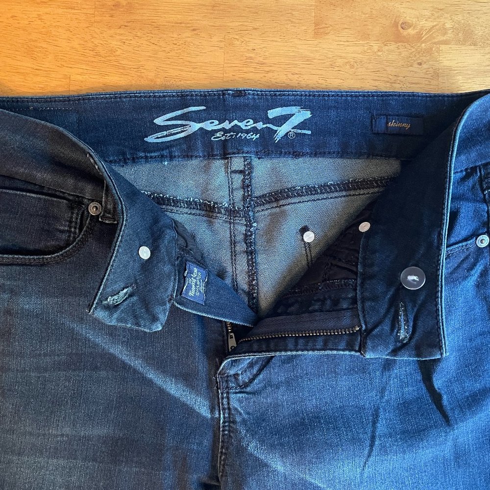 Size 14 Seven7 Tummyless dark wash skinny jeans - Picture 5 of 16
